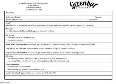 7 gallon container label - Hand Sanitizer 7 Gallons 73941 101 02